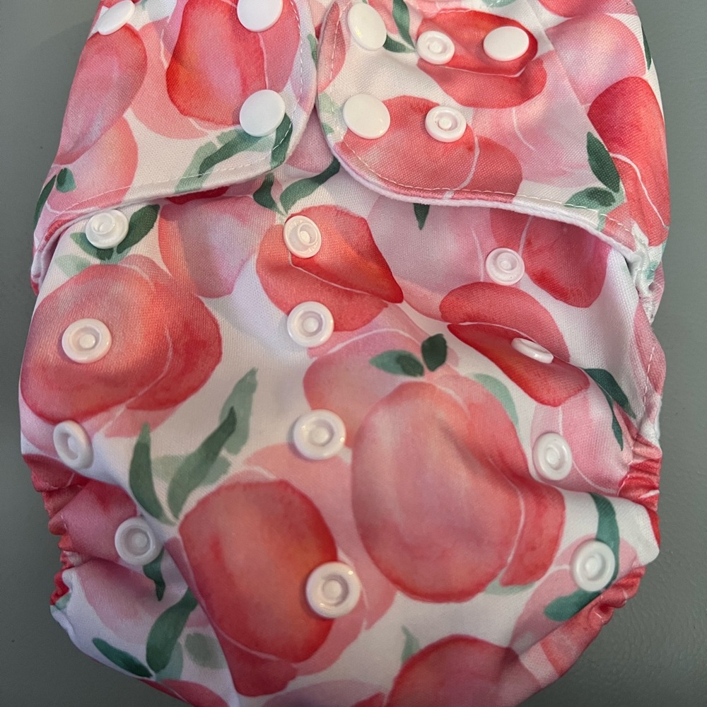 Pink and Green Peach Pattern Pocket Diaper